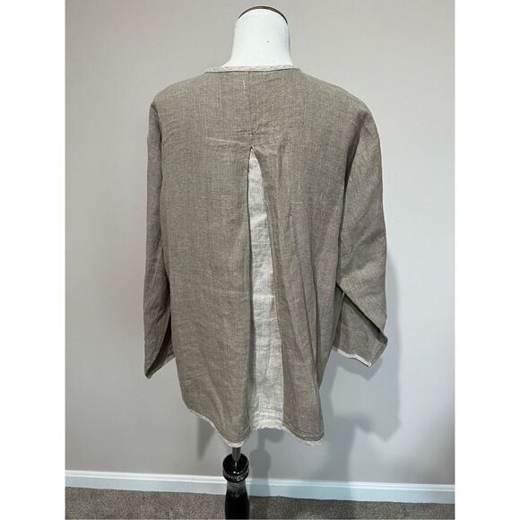 Aly Wear Linen women button up top blouse Lagenlook oversized size S - Picture 2 of 8